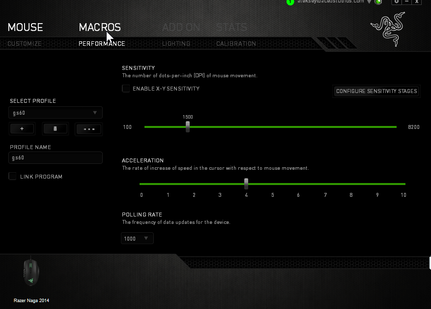 My settings for the Razer Naga 2014