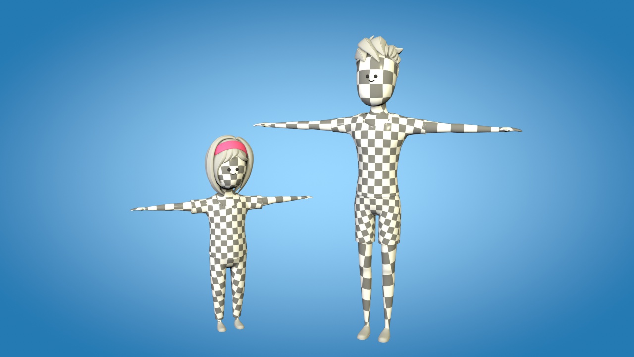 rigged cinema 4d characters human biped controllers c4d maxon rigging stylized kids cartoon