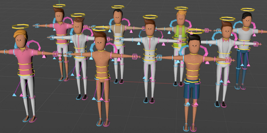 c4d rig human stylized character rigged in cinema 4d