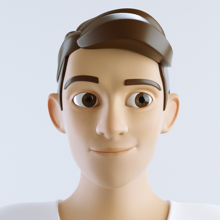 cinema 4d c4d rigged character male boy man cartoon stylized human face smile eyes nose mouth look