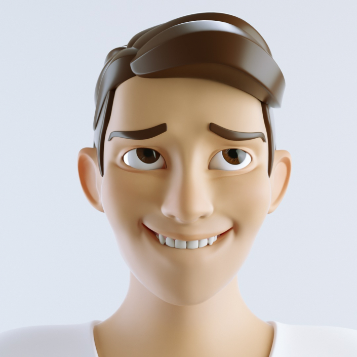 cinema 4d c4d rigged character male boy man cartoon stylized human smile happy arroused